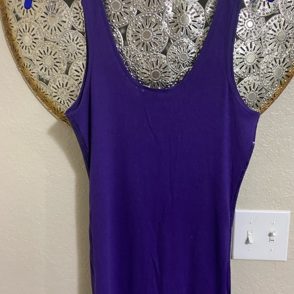2 Express sequin front tank tops, size large. 1 purple and 1 gold. Sold as set. - Picture 8 of 10